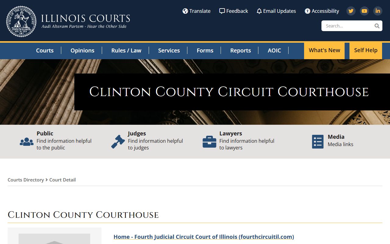 Illinois Courts Directory for Clinton County traffic court records