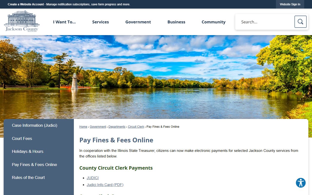 Jackson County pay fines online page for traffic court records