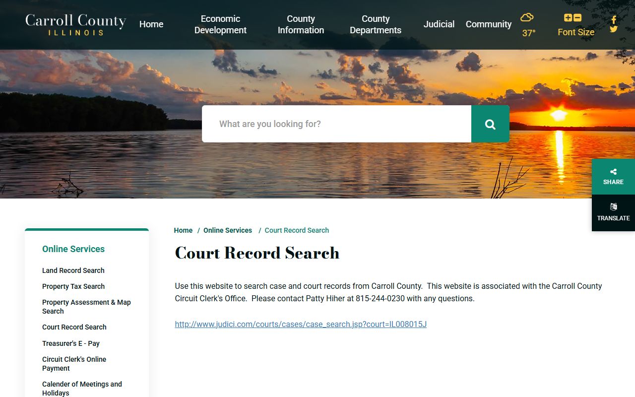 Carroll County court record search portal for traffic court records