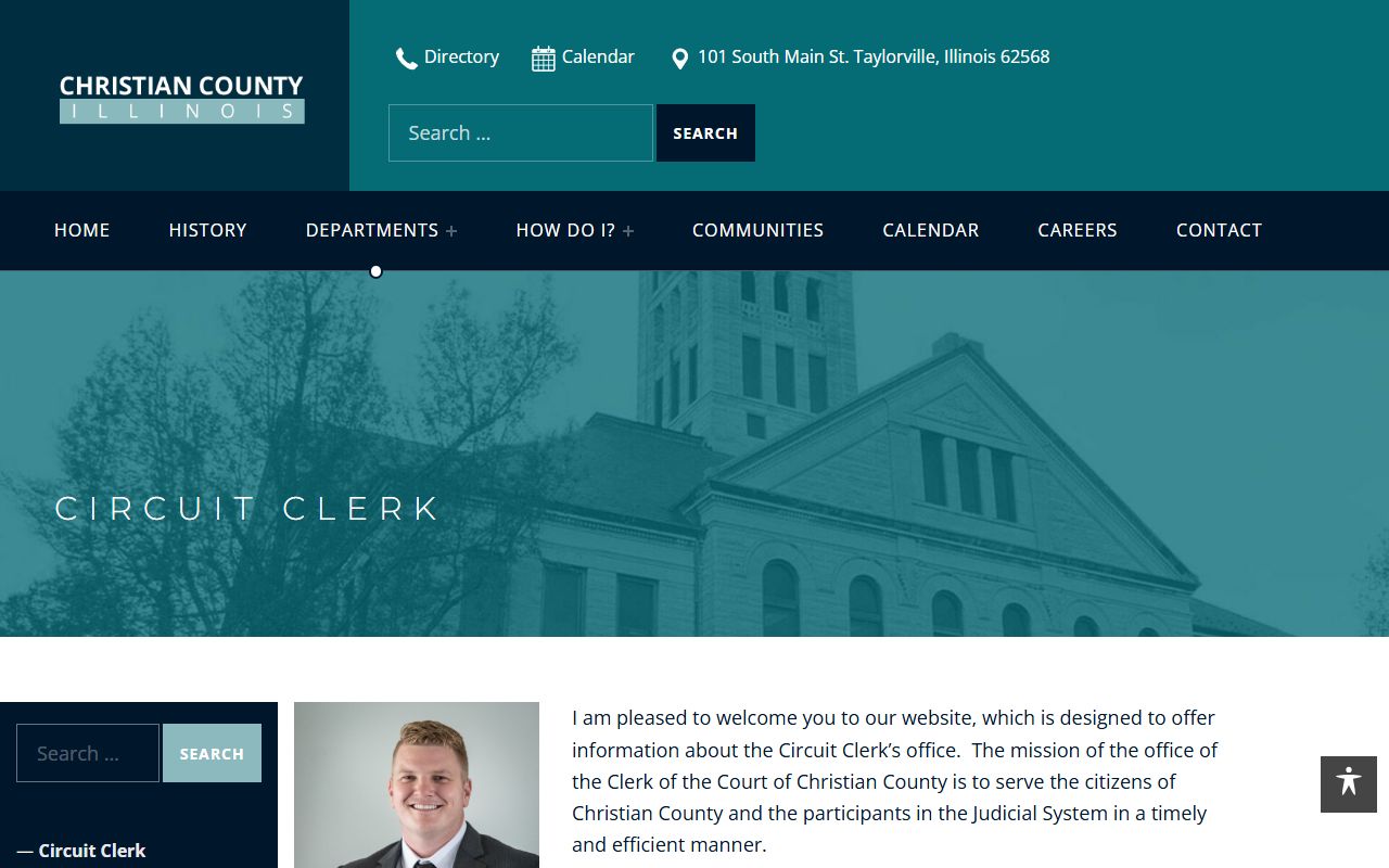 Christian County Circuit Clerk homepage for traffic court records