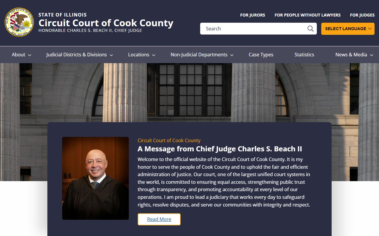 Cook County Circuit Court website for traffic court records