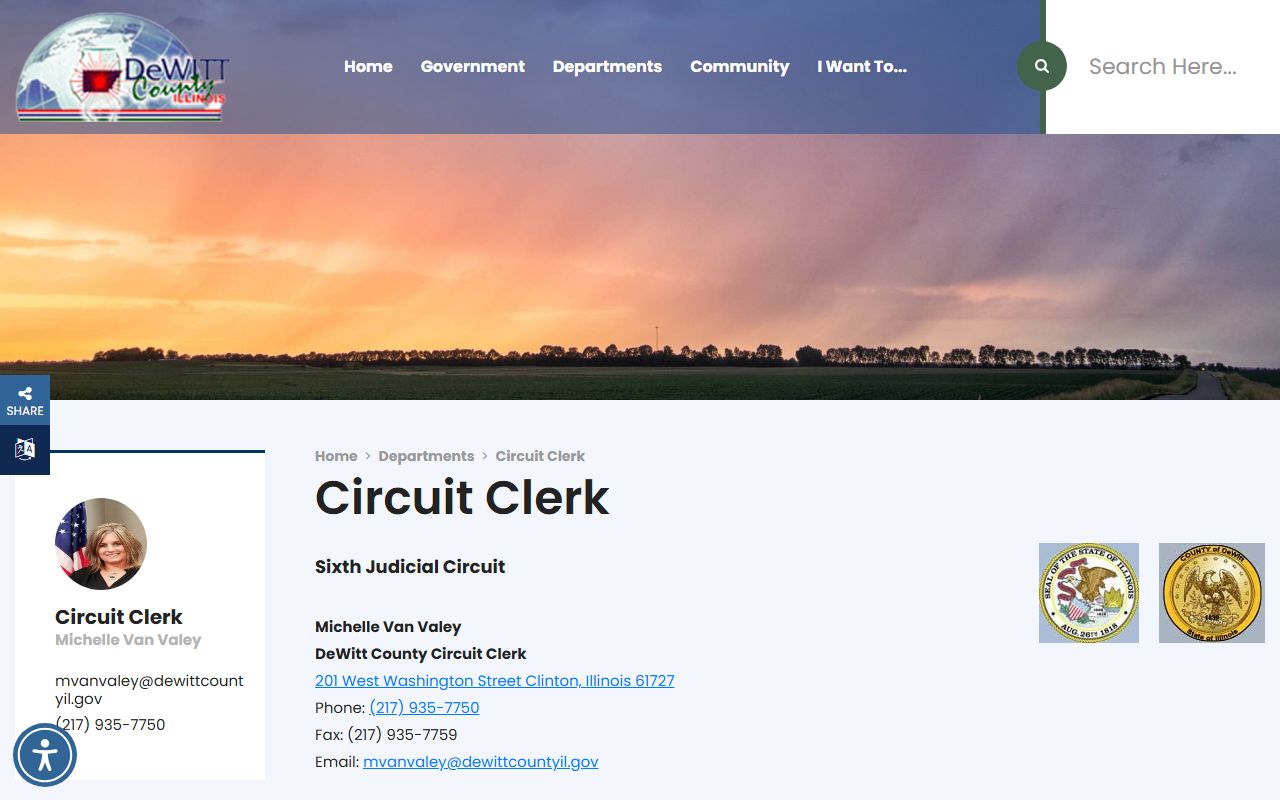 De Witt County Circuit Clerk website for traffic court records