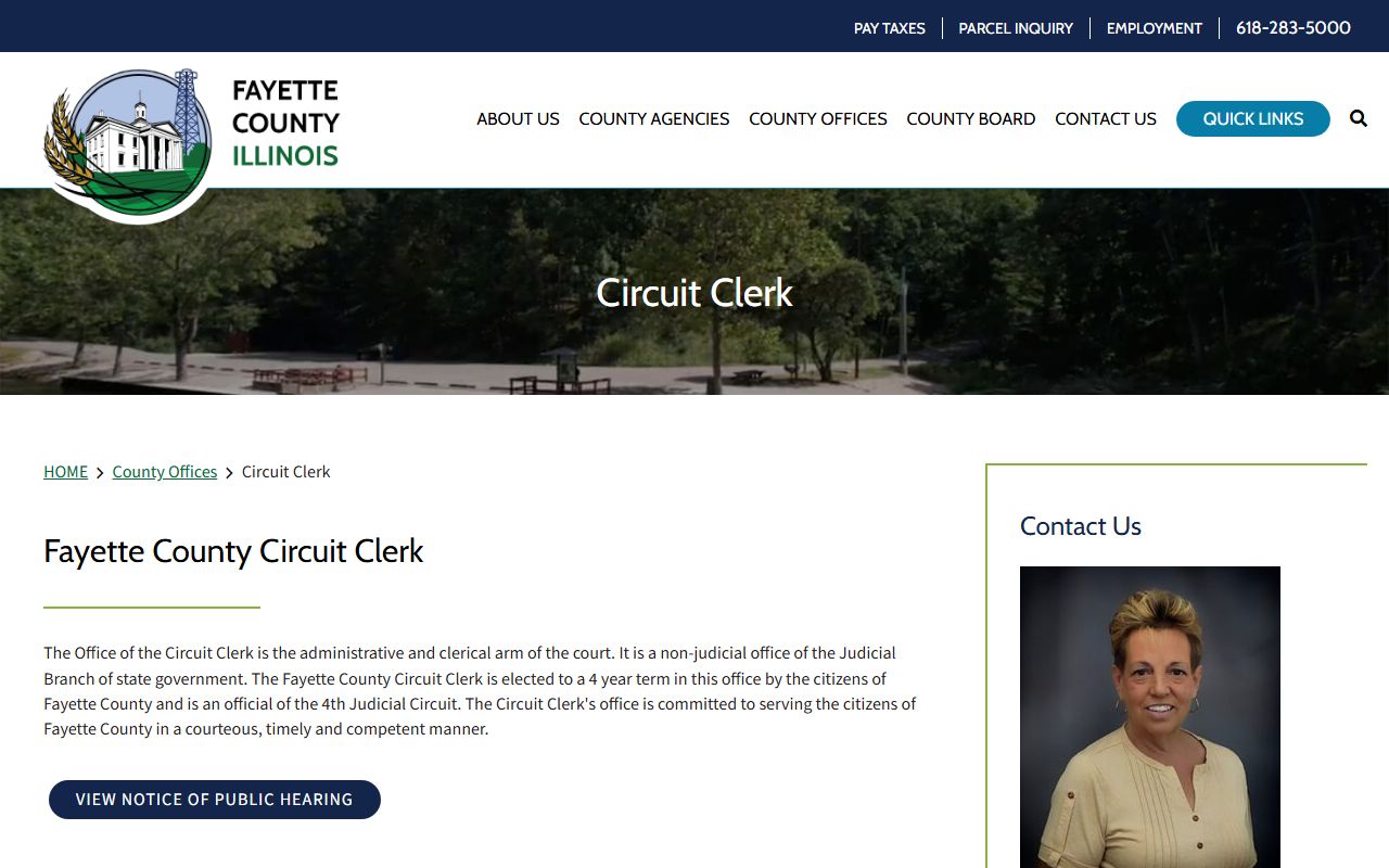 Fayette County Circuit Clerk website for traffic court records