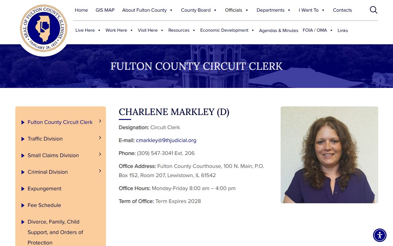 Fulton County Circuit Clerk website for traffic court records