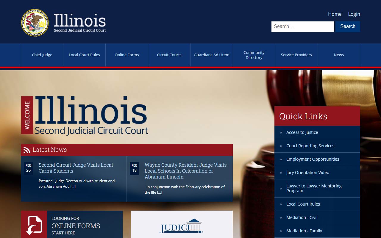 Illinois 2nd Judicial Circuit website for Jefferson County traffic court records