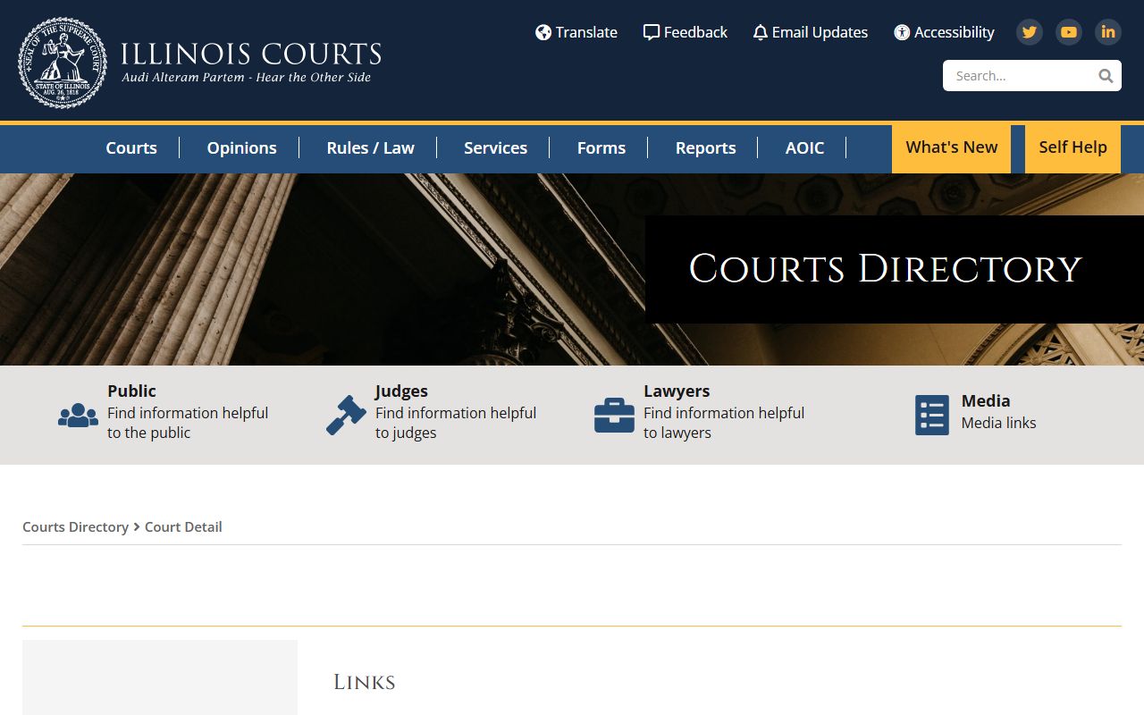 Johnson County Illinois Courts directory for traffic court records