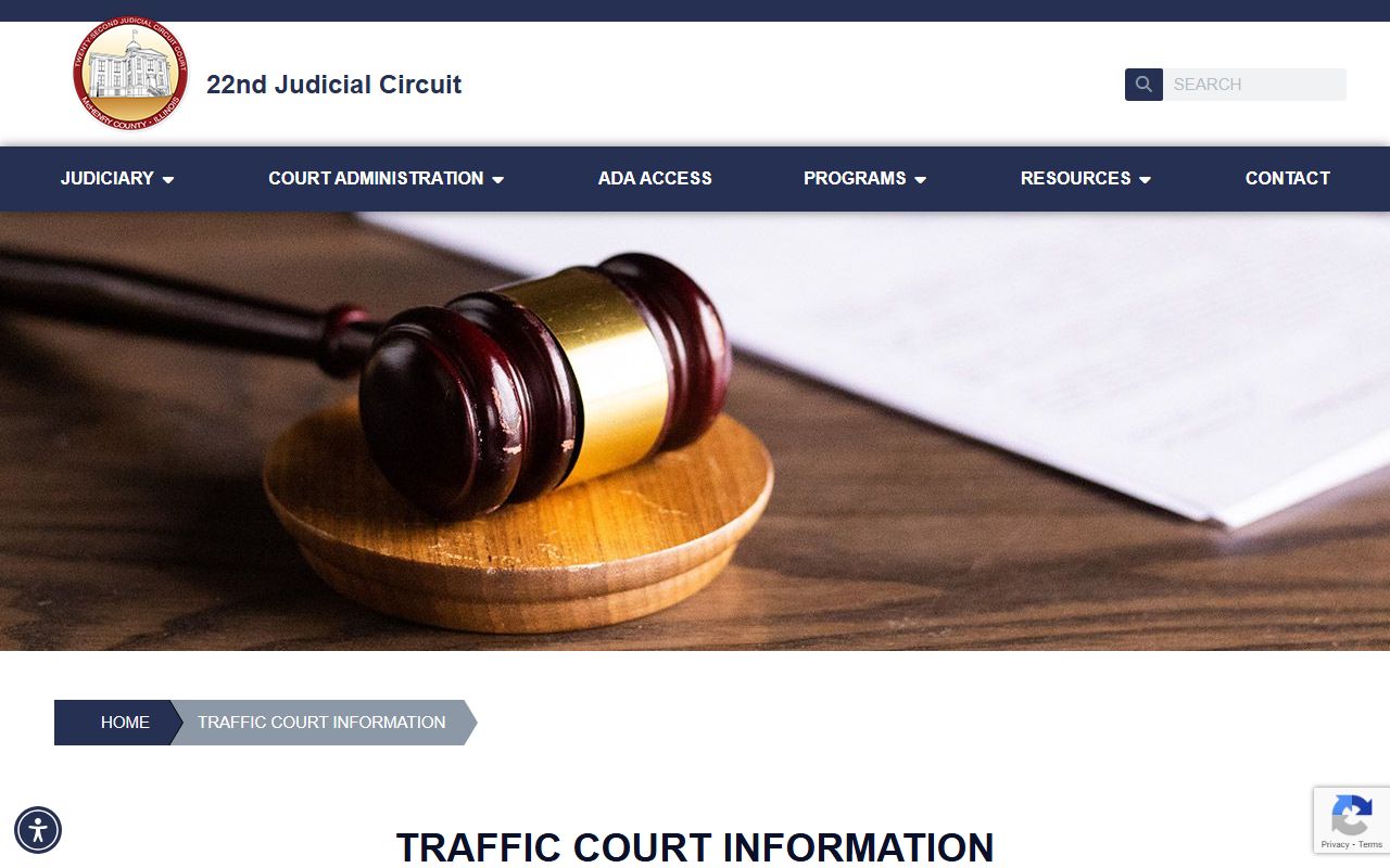 22nd Circuit traffic court information for McHenry County traffic court records