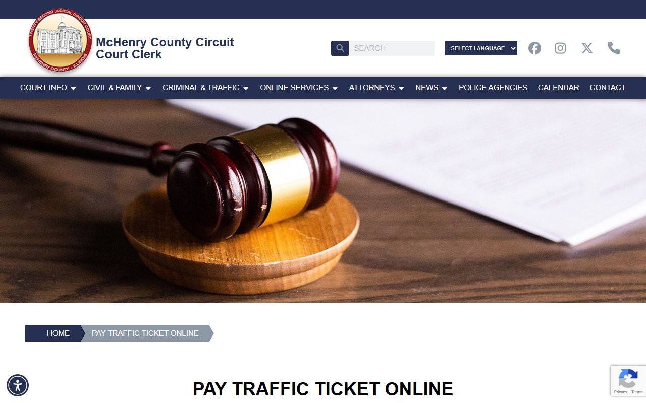 McHenry County pay traffic ticket page for traffic court records
