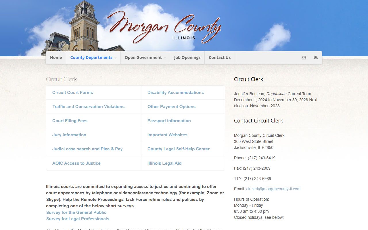 Morgan County Circuit Clerk website for traffic court records