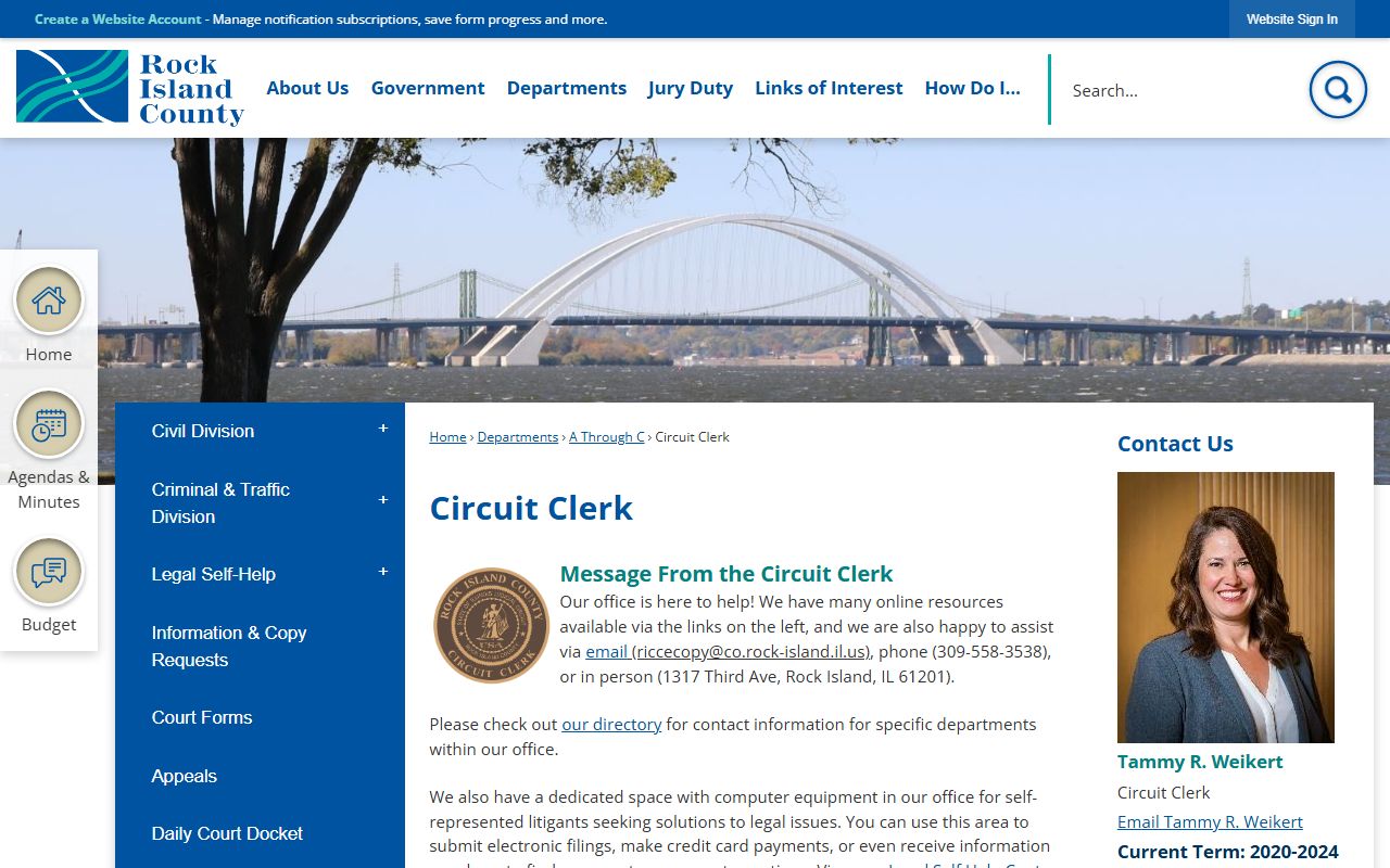 Rock Island County Circuit Clerk page for traffic court records